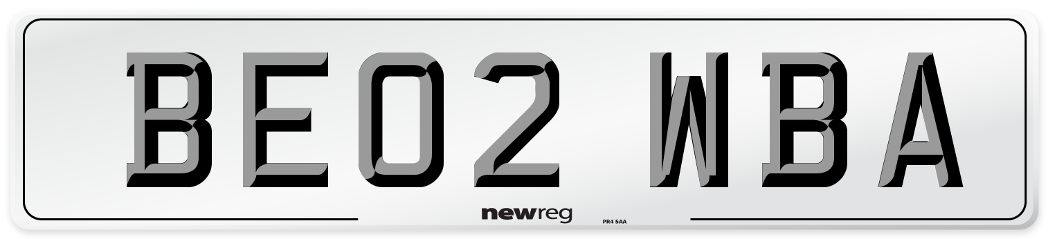 BE02 WBA Number Plate from New Reg